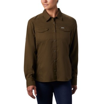 Columbia Silver Ridge Lite Long Sleeve, Camisa Verde Oliva Para Mujer | 379012-ZKJ